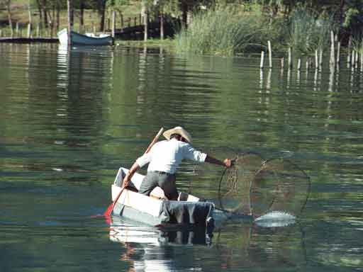 Fisherman on lake Atitlan